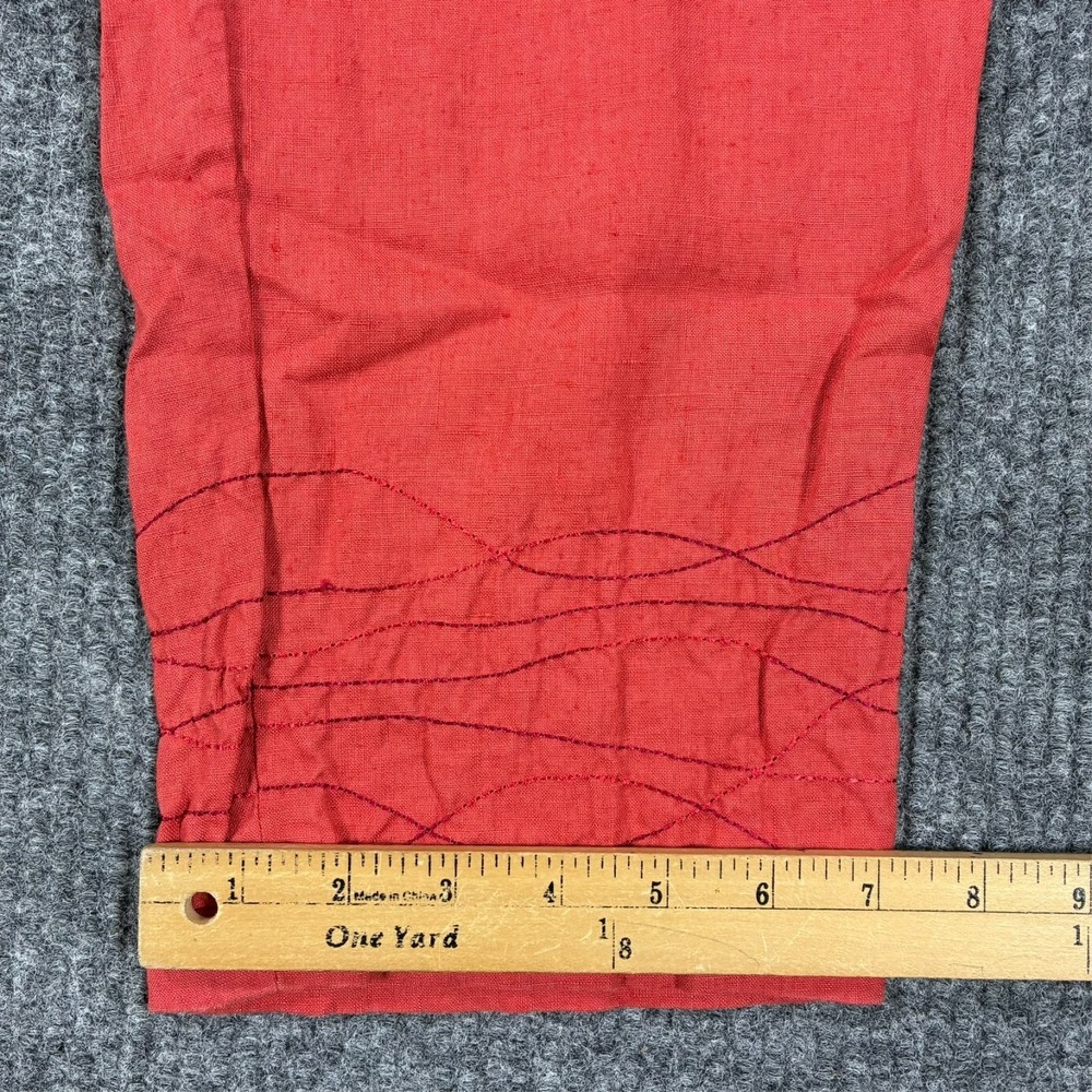 Apostrophe 100% Linen Cropped Pants Womens Size 6 Coral Casual High Rise - Picture 9 of 10